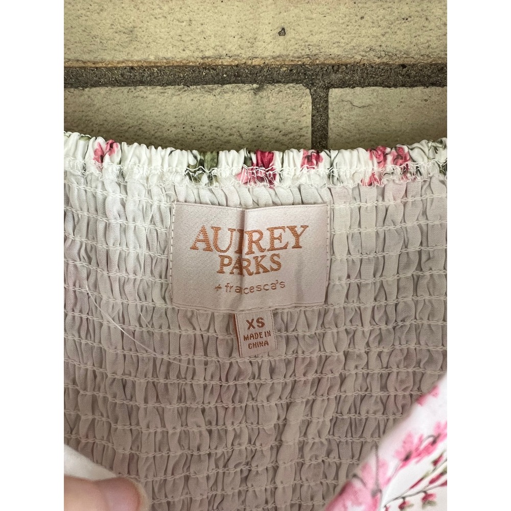 Audrey Parks Francesca's Floral Puff Sleeve Organza Mini Babydoll Dress XS - Picture 4 of 7